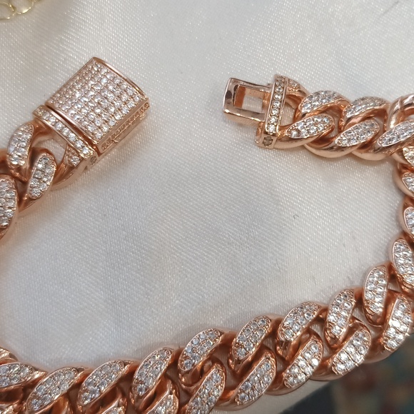 SKRT Cuban Chain Copper and CZ bracelet - Picture 6 of 6